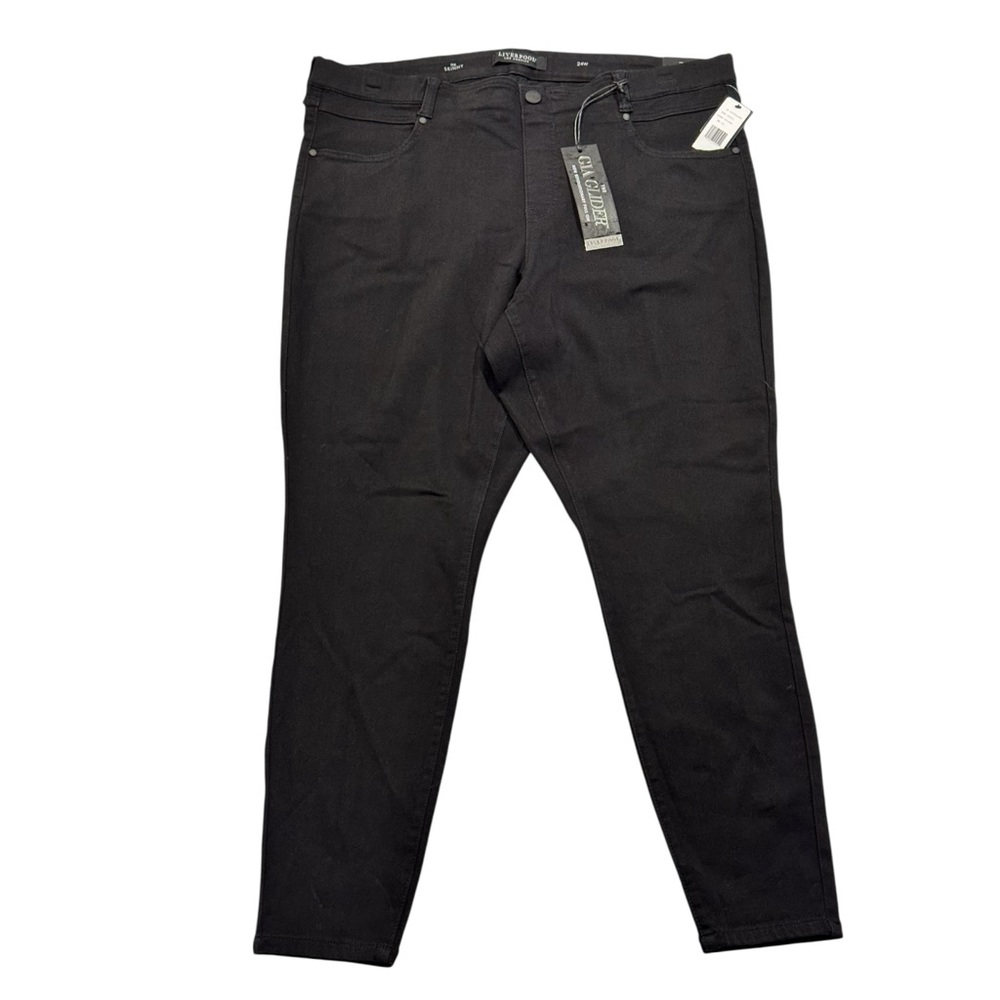 Liverpool Jeans Womens Size 24W Gia Glider Skinny Pull On Stretch Black Rinse